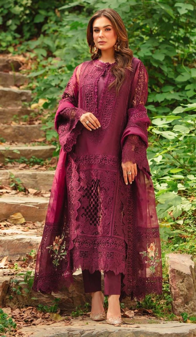ANEELA Maroon Formal Organza (AY0016)